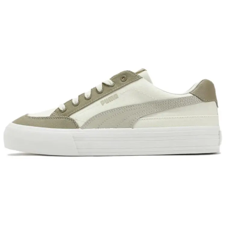 PUMA COURT CLASSIC VULC FS Abrasion Resistant Low top Skateboard Shoes Unisex White Gray Brown