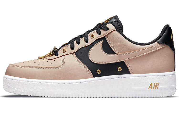 Мужские кроссовки Nike Air Force 1 07 prm "touch of gold" (розовый / черный) — Розовый / чёрный — фото 1