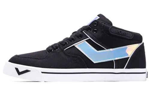 Pony Atop Skateboard Mid top Skateboard Shoes Women's Black Blue