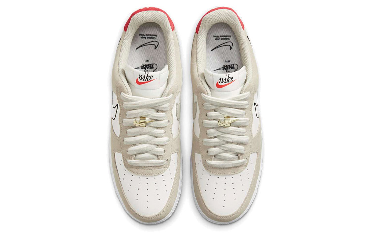 Мужские кеды Nike Air Force 1 07 LV8 "First Use" (бело-красные) — фото 4