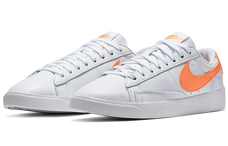 Женские кеды Nike Blazer LE (бело-оранжевые) — фото 3
