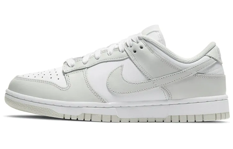 Nike Dunk Leather Low top Skateboard Shoes Women's White Gray