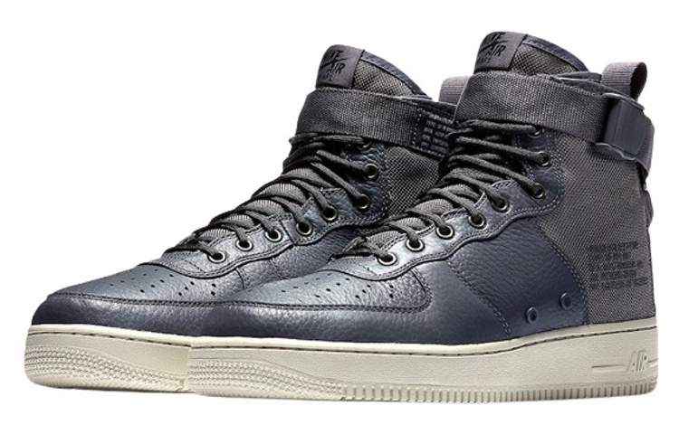 Мужские кроссовки Nike Air Force 1 Dark Grey (темно-серые) — 深灰色/深灰色/浅骨 — фото 3