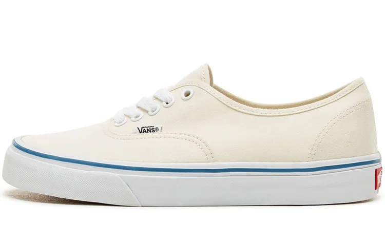 Vans Authentic Abrasion Resistant Lightweight Low top Skateboard Shoes Unisex Blue Edge White
