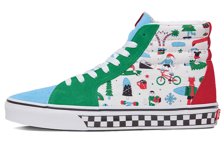 Andy Rementer x Vans SK8 Customs Canvas Cushioning Abrasion Resistant Lightweight High top Skateboard Shoes Unisex