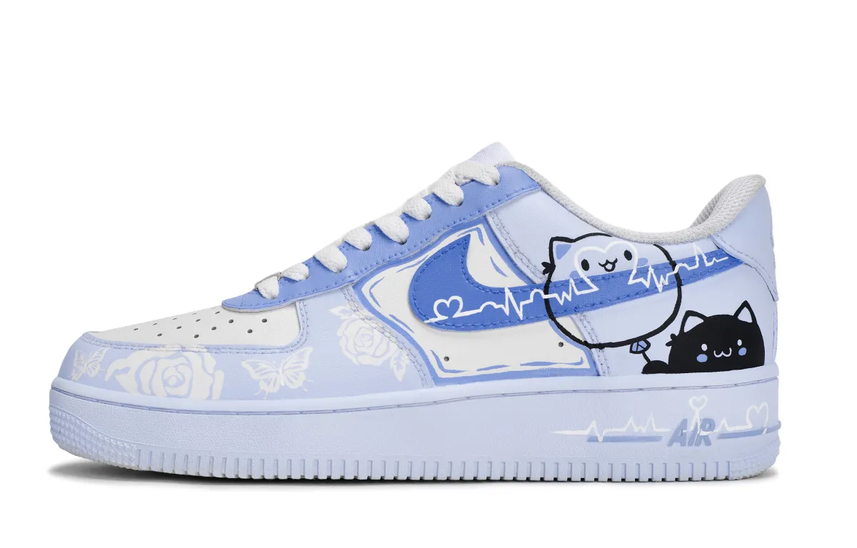 Nike Air Force 1 Abrasion Resistant Low top Skateboard Shoes Unisex Blue White Black