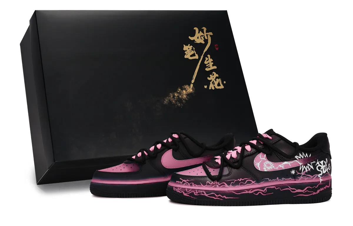 Nike Air Force 1 Exquisite Brushstrokes Bloom, Electric Dance Spark, Fuchsia Low top Skateboard Shoes Unisex