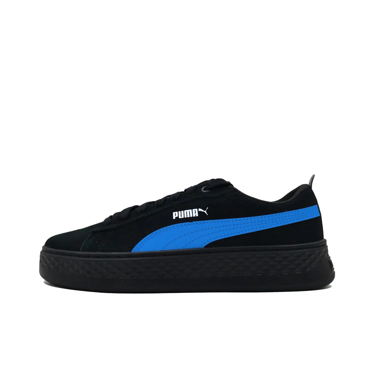 PUMA Smash Platform Blue Sea Slip Resistant Abrasion Resistant Low top Skateboard Shoes Women's Black Blue