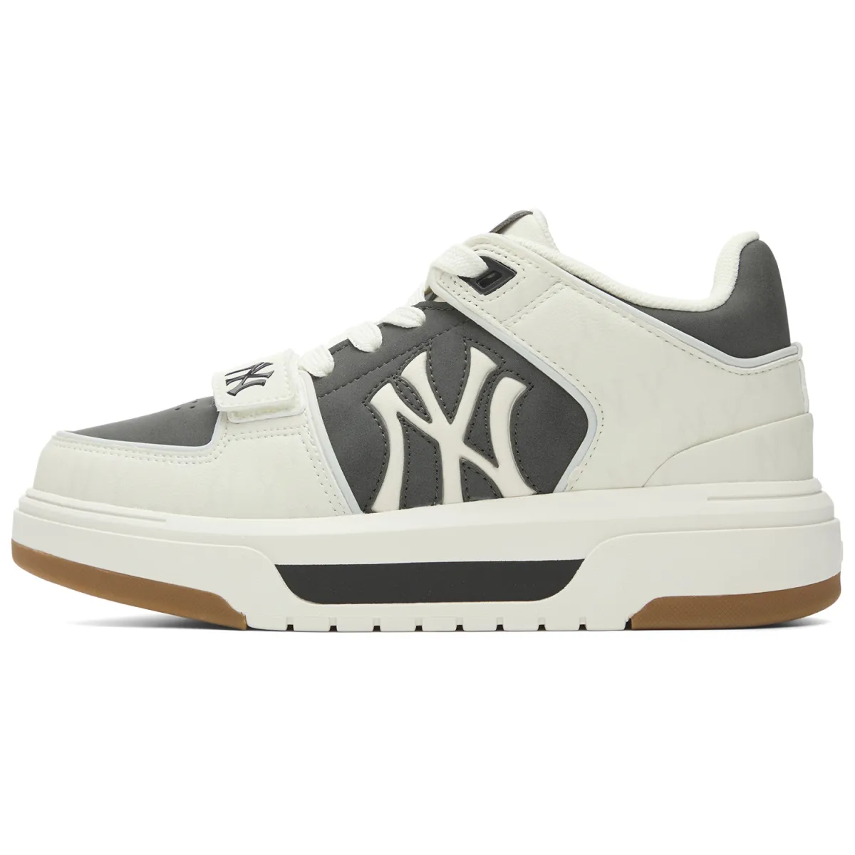 MLB New York Yankees Synthetic Leather Height Increasing High top Skateboard Shoes Unisex Black White