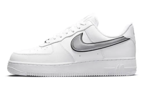 Nike Air Force 1 Low '07 Essential White Metallic Silver Black Women's