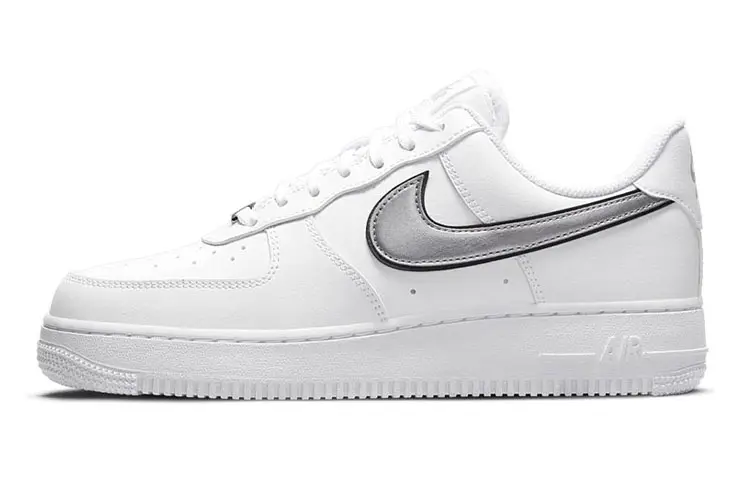 Nike Air Force 1 Low '07 Essential White Metallic Silver Black Women's