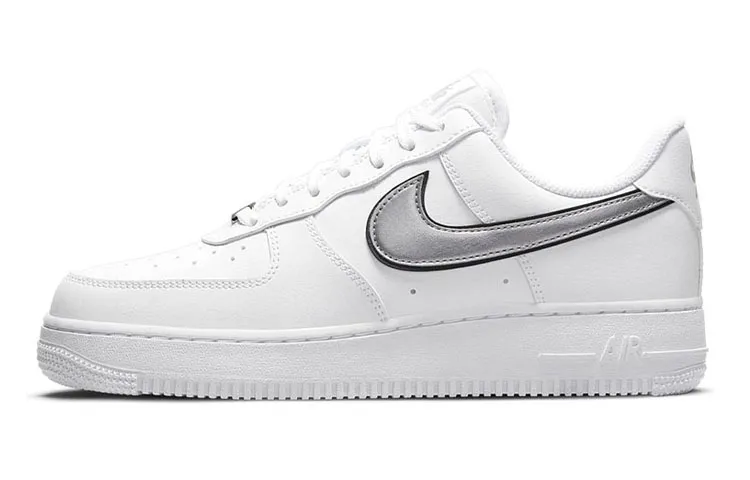 Nike Air Force 1 Low '07 Essential White Metallic Silver Black Women's