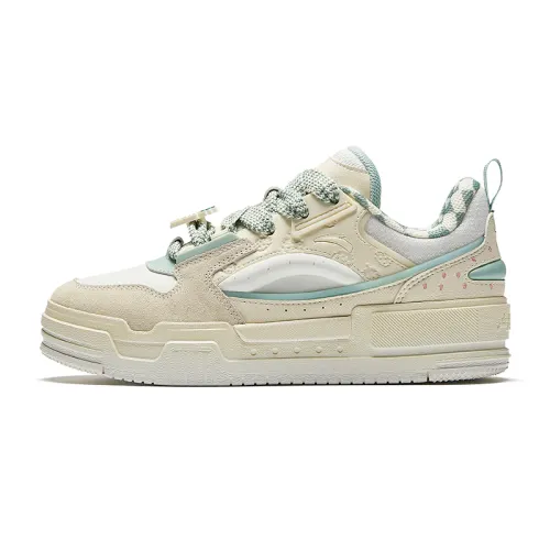 Anta Mild Sugar Slip Resistant Height Increasing Low top Skateboard Shoes Women's Ecru