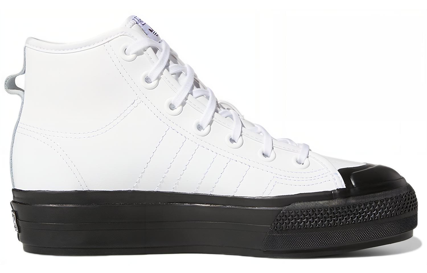 Женские кеды adidas originals NIZZA PLATFORM MID Rf Platform Mid (бело-черные) — Белый / чёрный — фото 2