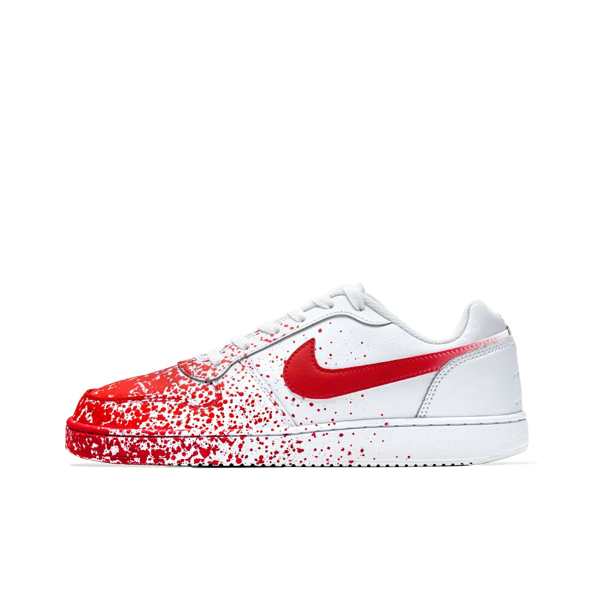Nike EBERNON Leather Abrasion Resistant Slip Resistant Low top Skateboard Shoes Unisex White Red