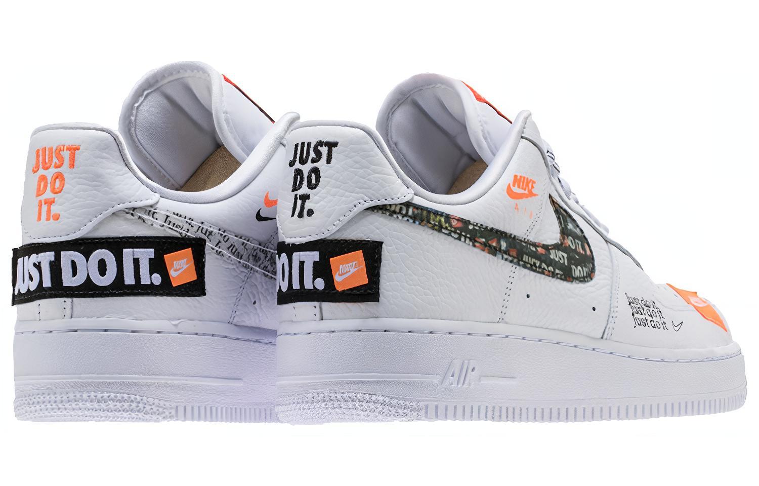 Кеды Nike Air Force 1 Just Do It Pack White (белые) — Чёрный / белый — фото 4