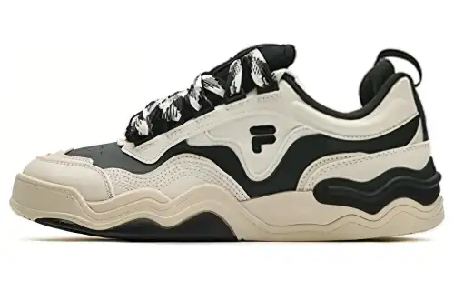 FILA FUSION KICK Wave Sole Skateboard Shoes Cushioning, Wear Resistant Low top Skateboard Shoes Women's Black White