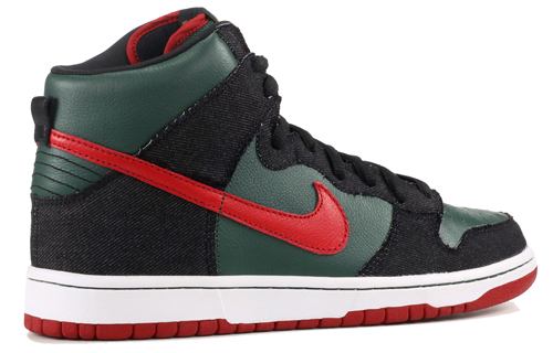 Мужские кроссовки Nike Dunk SB Premium SB RESN (красно-зеленые) — Красный / зелёный — фото 3
