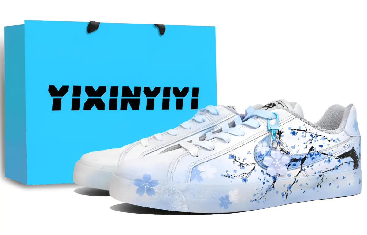 Nike Court Royale AC Abrasion Resistant Lightweight Low top Skateboard Shoes Unisex Butterfly Blue
