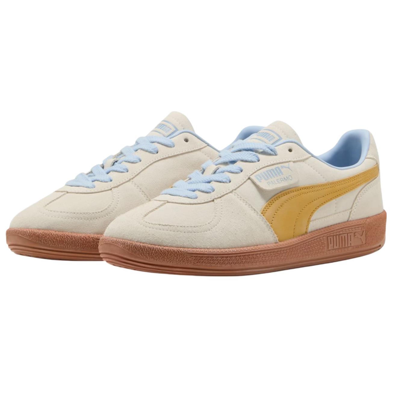 PUMA Palermo Soft And Comfortable Low top German Army Trainers Unisex White Gold