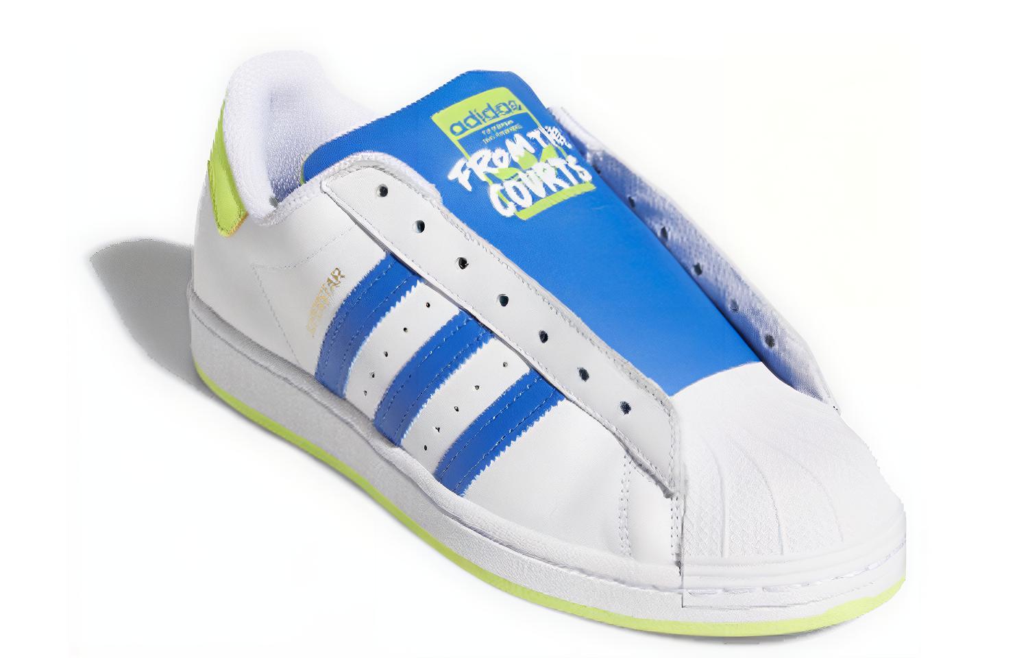 Кеды adidas Originals Superstar Laceless (бело-сине-желтые) — фото 2