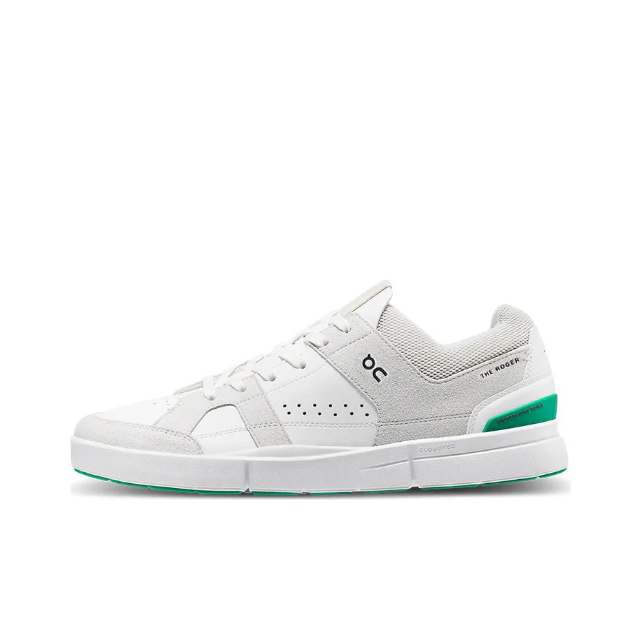 On ClubTHE ROGER Artificial Leather Slip Resistant Slip Resistant Low top Skateboard Shoes Men's White Green