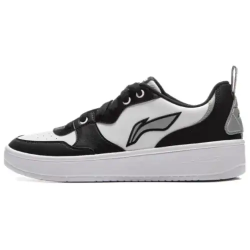 Li Ning Qingchao Slip Resistant Abrasion Resistant Low top Skateboard Shoes Unisex Black White