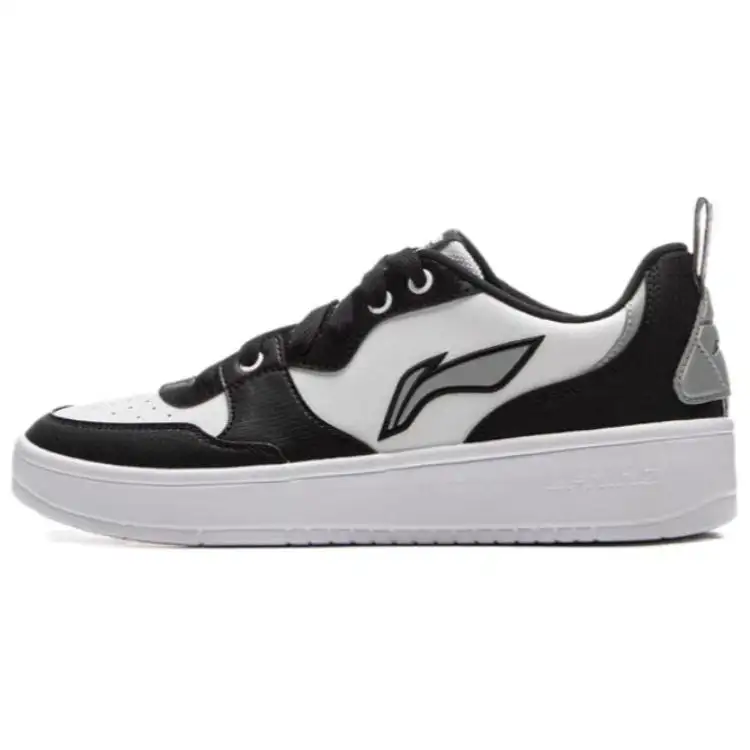Li Ning Qingchao Slip Resistant Abrasion Resistant Low top Skateboard Shoes Unisex Black White