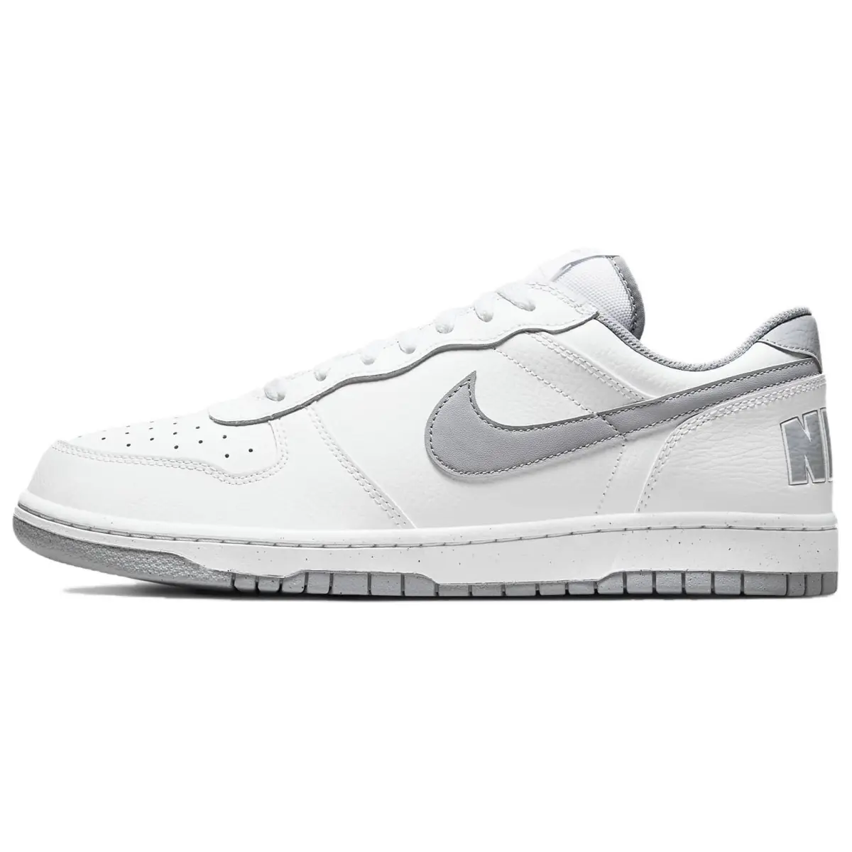 Nike Big Low Synthetic Leather, Split Cow Leather Low top Skateboard Shoes Men's White