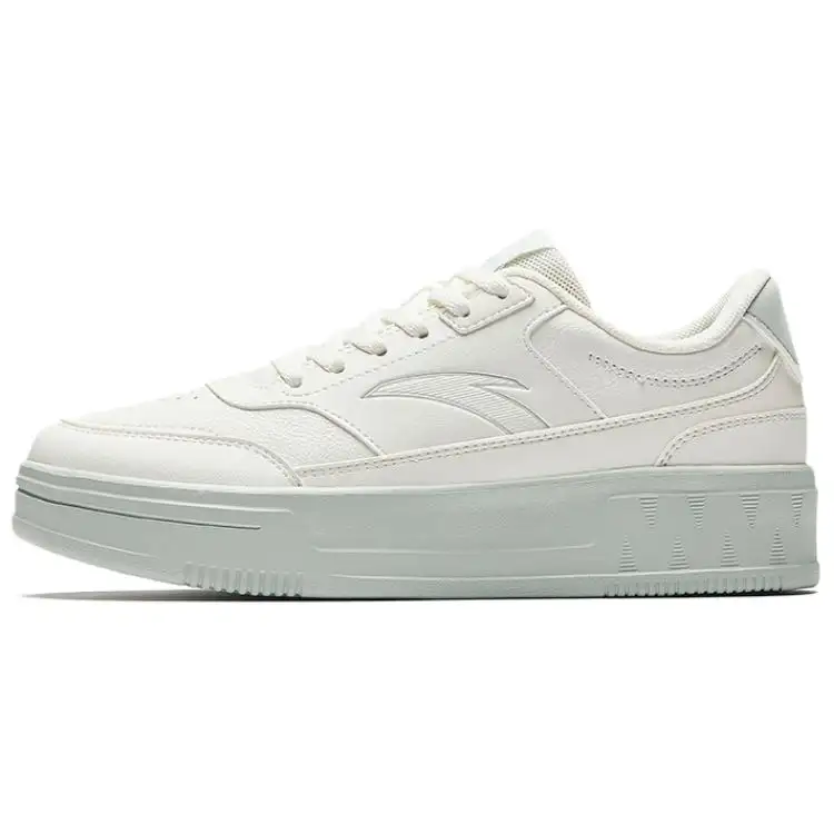 Anta Abrasion Resistant Lightweight Wear resistant And Lightweight Low top Skateboard Shoes Women's White Gray Green