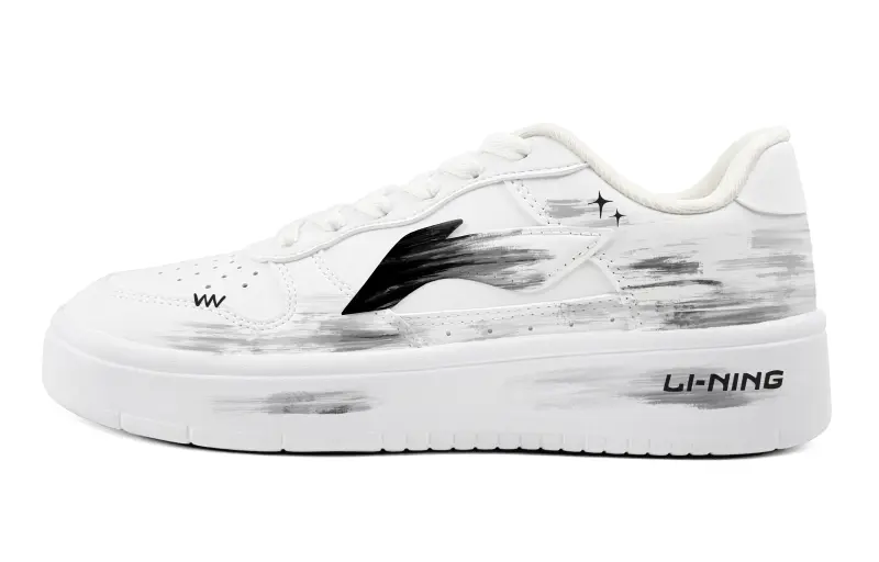 Li Ning Floating Boat Lightweight Breathable Lightweight And Breathable Low top Skateboard Shoes Unisex White Dark Gray