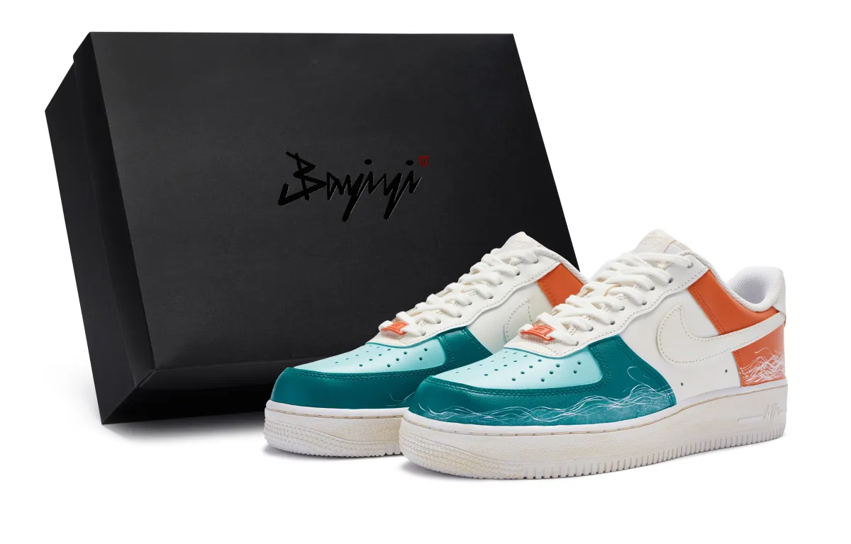 Nike Air Force 1 Low 811 Manufacturing Low top Skateboard Shoes GS Blue White Orange