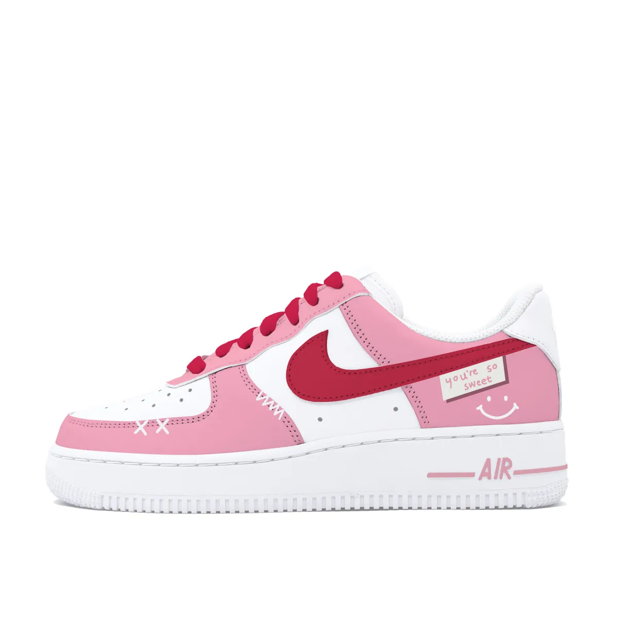 Nike Air Force 1 Slip Resistant Abrasion Resistant Low top Skateboard Shoes Women's Pink