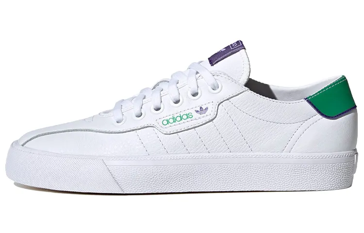Adidas Originals Love Set Super Slip Resistant Low top Skateboard Shoes Men's White Green Purple