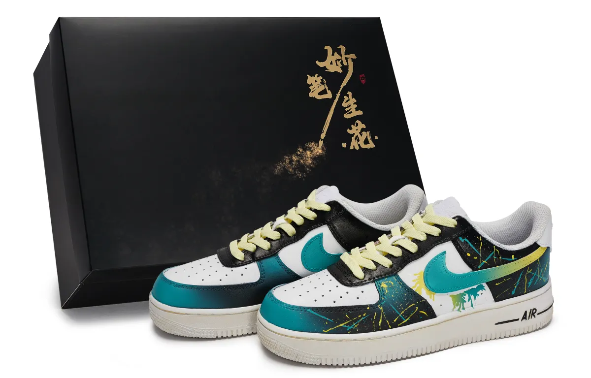 Nike Air Force 1 Skateboard Shoes Unisex Low Top Yellow/Blue