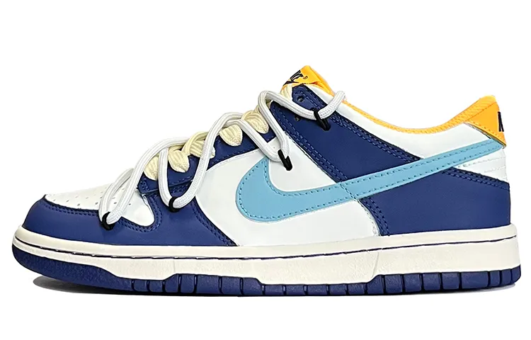 Nike Dunk Low Slip Resistant Abrasion Resistant Low top Skateboard Shoes GS Blue White