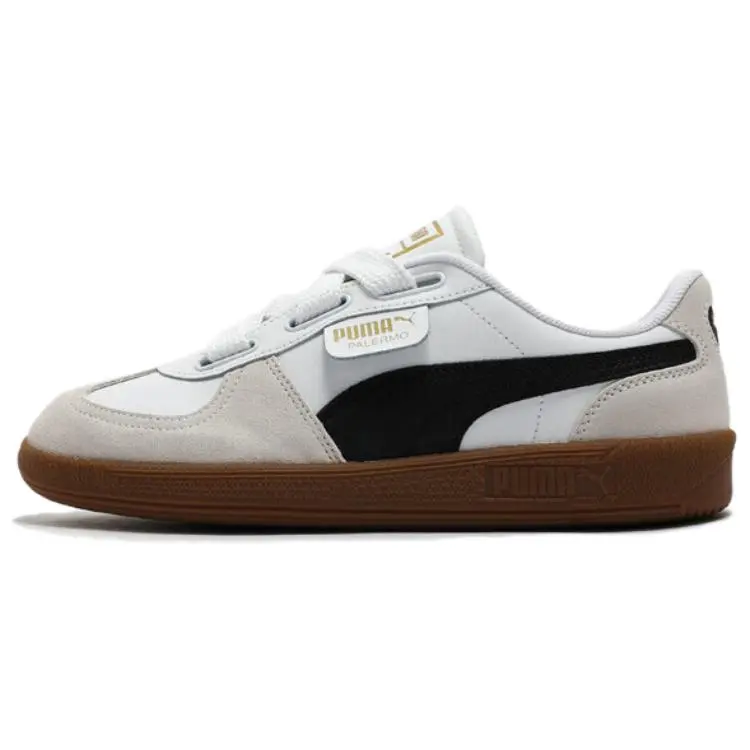 PUMA Palermo Low top German Army Trainers Women's White Black Gray Wide Fit