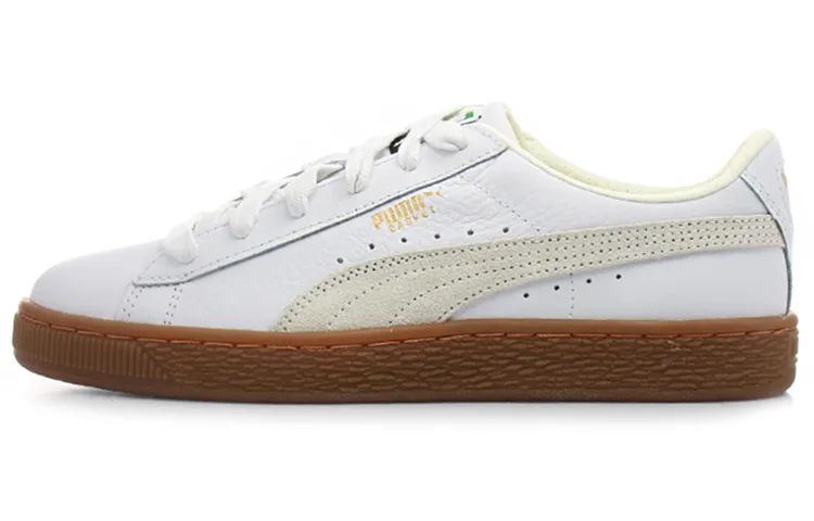 PUMA Basket Classic Rubber Retro Low Top Casual Skate Shoes Unisex White