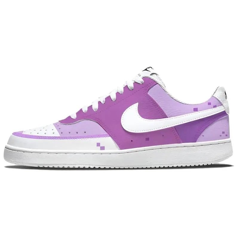 Nike Court Vision 1 Purple Jade Wheat, Pixel Esports Leather Abrasion Resistant Low top Skateboard Shoes Unisex