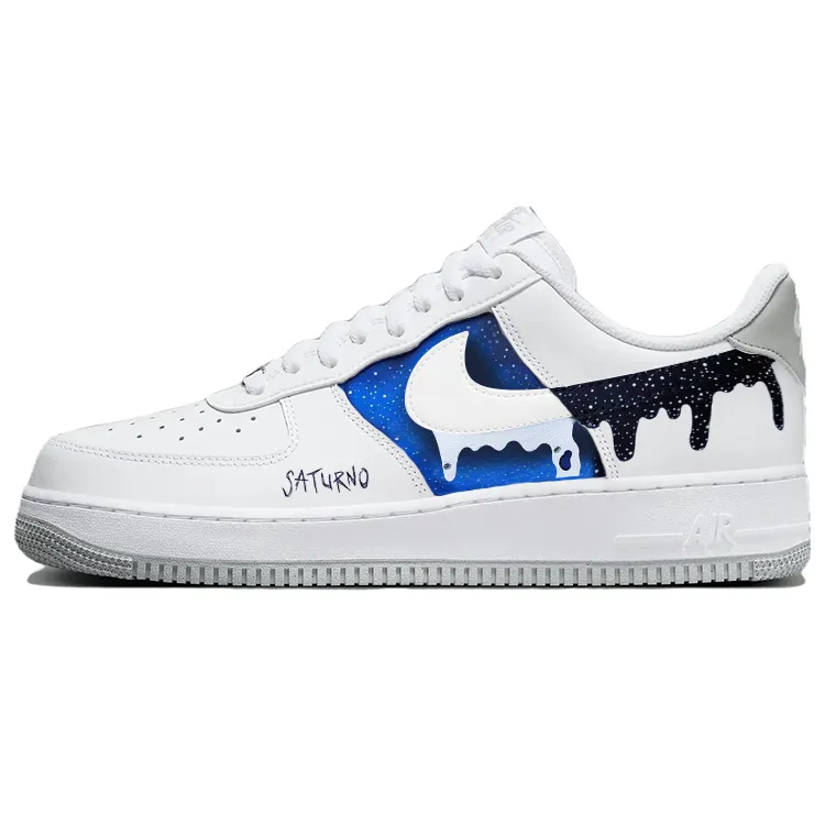 Nike Air Force 1 Slip Resistant Cushioning Breathable Low top Skateboard Shoes Men's Blue White
