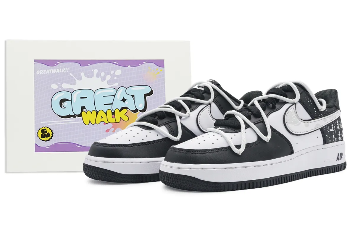 Nike Air Force 1 Abrasion Resistant Low top Skateboard Shoes Unisex Black White