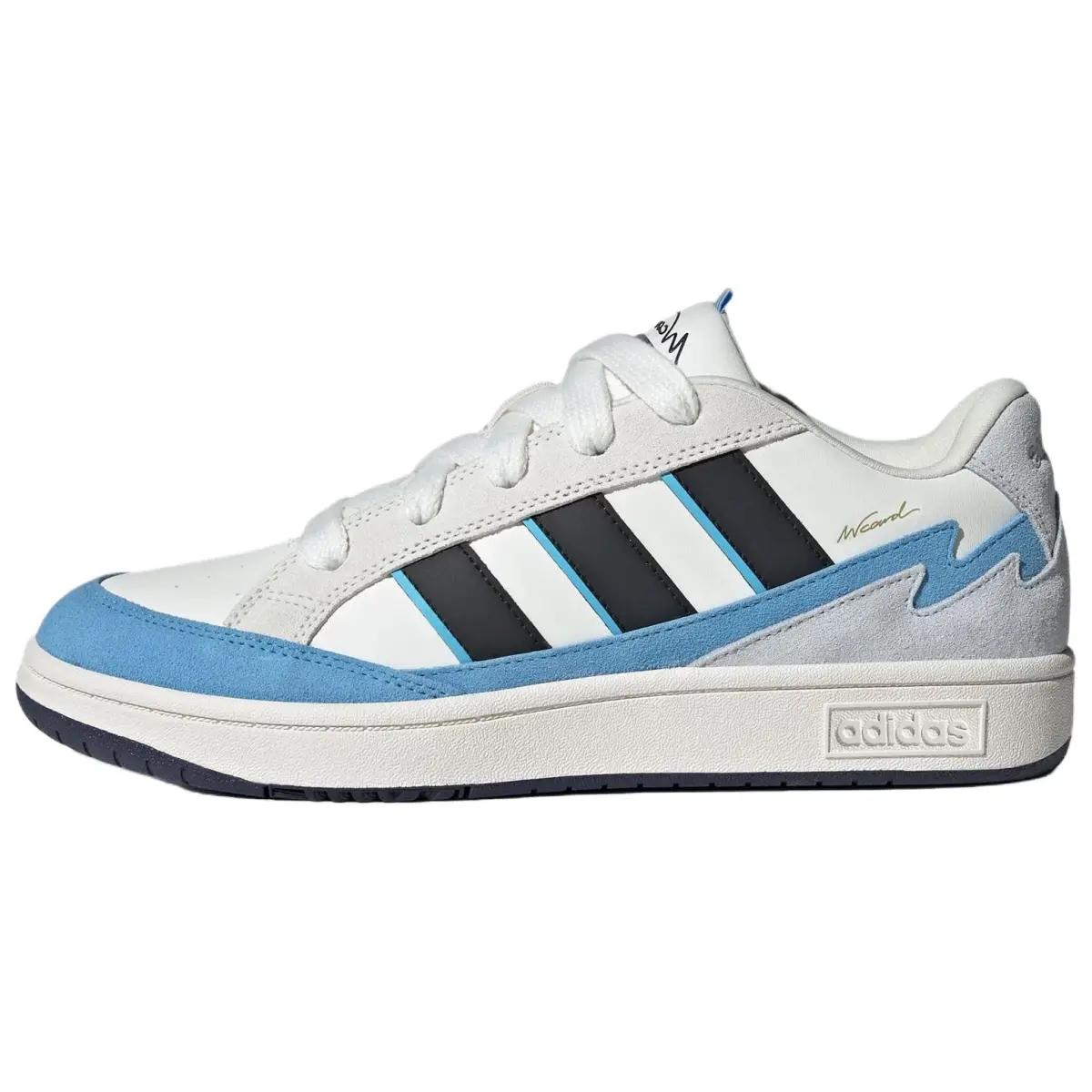 Adidas WCARD ADV Synthetic Leather, Split Cow Leather Soft And Comfortable Low top Skateboard Shoes Unisex White Blue