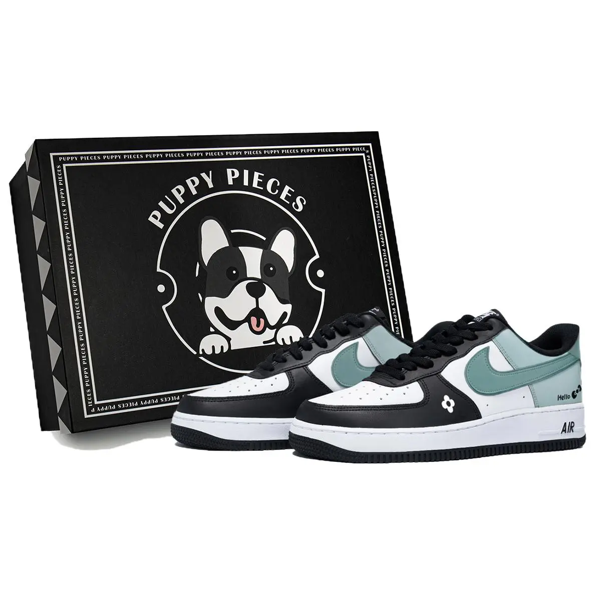 Nike Air Force 1 Puppy Fragment, Special Shoe Box Low top Skateboard Shoes Men's White