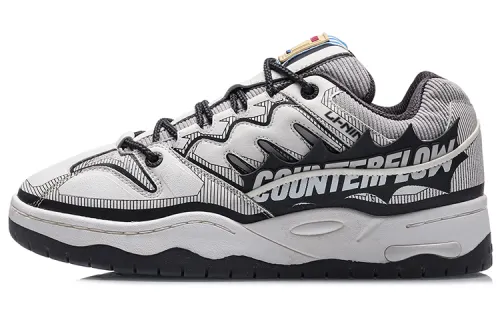 Li Ning CF Hello Earth Collection Casual Low top Skateboard Shoes Men's White Gray
