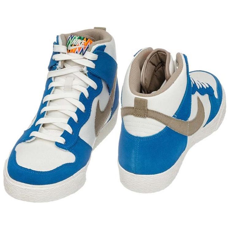 Мужские кеды Nike Dunk AC (бежевый / синий / хаки) — фото 4