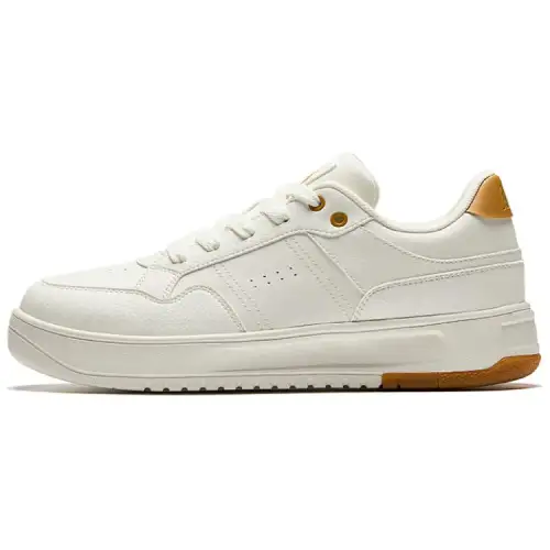 Anta Breaking Bamboo Slip Resistant Height Increasing Lightweight Low top Skateboard Shoes Men's White Yellow