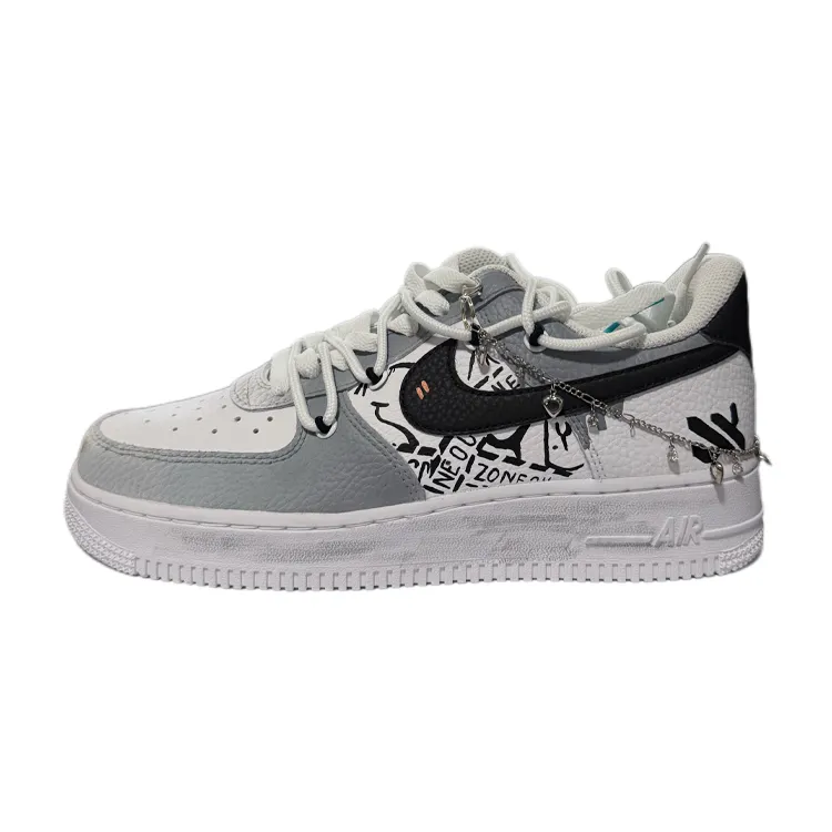 Nike Air Force 1 Iron Box Low top Skateboard Shoes Unisex Gray White