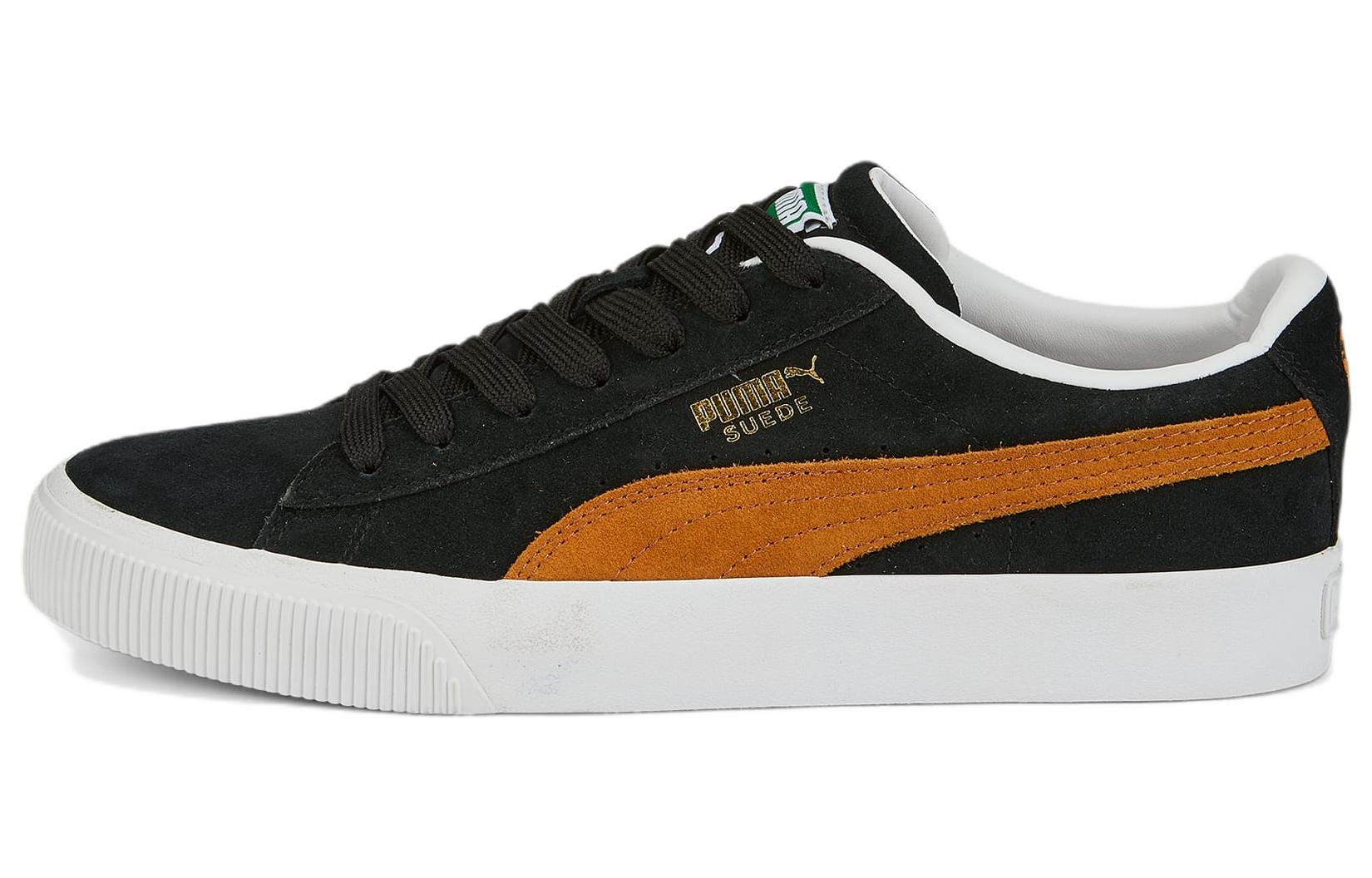 PUMA Suede Bulk Low top Skateboard Shoes Unisex Black Orange