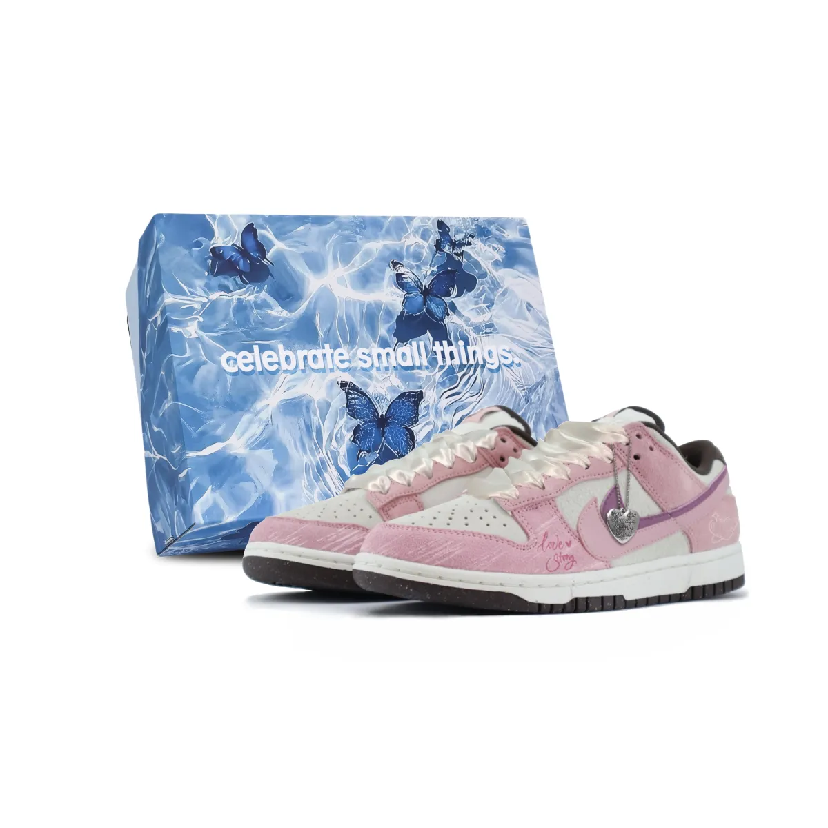 Nike Dunk Low top Skateboard Shoes Women's White Pink