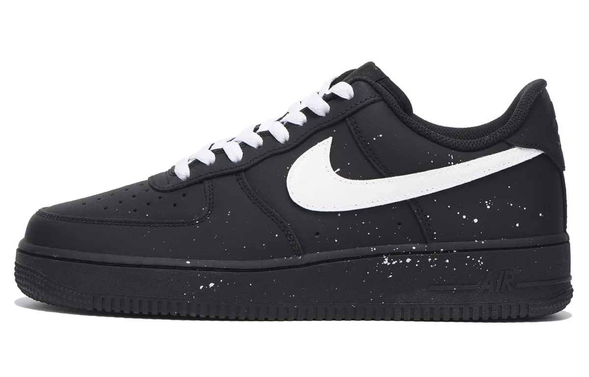 Nike Air Force 1 Slip Resistant Abrasion Resistant Low top Skateboard Shoes Unisex Black White